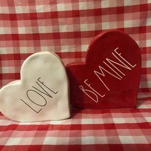 Rae Dunn Be mine and love ceramic hearts
